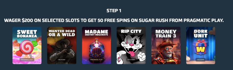 duelbits 500 free spins step 1