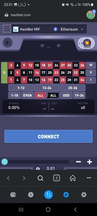 hashbet crypto roulette mobile screenshot